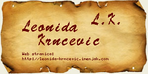 Leonida Krnčević vizit kartica